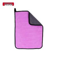 Dual-Layer Coral Fleece Cleaning Cloth - Super Absorbent, No Shedding, Multi-Purpose for Home, Kitchen & Car. 30x30 cm violetinė