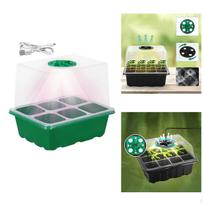 Nursery Pot with Light Growing Tray Drain Holes Reusable Humidity Domes Practical Green 6 Slots