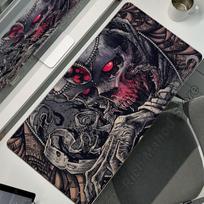 Demonic Satanic Scary Skull Mouse Pad Xxl Gamer Dark Horror Skull Mouse Mat Natural Rubber HD Large Desk Rug PC Cabinet Desk Mat 30x60x0.2CM