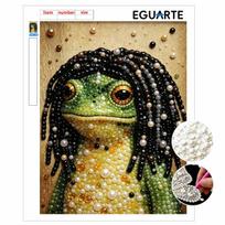 DIY Diamond Painting Kit Funny Frog Portrait for Adults and Beginners. Sparkling Diamond Art Handmade Home Wall Decor and Gifts 30x40（Framed）