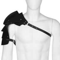 Apsiausto Odinė Diržų Sistema Dviguba Peties Viduramžių Vikingų Sargybiniai Helovino Cosplay Black left shoulder white