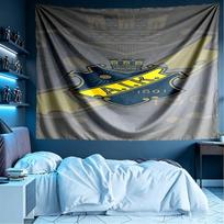 AIK Fotboll Print Tapestry, Lightweight Wall Hanging, for Bedroom, Dorm, Living Room, Home Art Decor, Birthday Christmas Gift for Friends 100cmx150cm gray