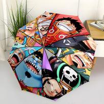 1 vnt. Automatiškai susilankstantis skėtis - Anime One Piece raštas Nešiojamas sulankstomas dizainas su 8 stipinais Kalėdinės gimtadienio dovanos multicolor black