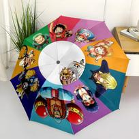 1 vnt. Automatiškai susilankstantis skėtis - Anime One Piece raštas Nešiojamas sulankstomas dizainas su 8 stipinais Kalėdinės gimtadienio dovanos multicolor