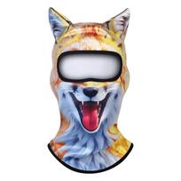 Soft Stretch Ski Balaclava Cute Animal Full Face Hood Eye-Catching Cat Balaclava  Motocross 1 gray