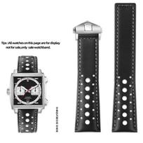 Juoda Mėlyna Odinė Laikrodžio Apyrankė TAG HEUER Dirželiui MONACO CARRERA Laikrodžio Dirželis Sulankstomas Sagtis 22MM Tiesus Jungimas 22mm gray