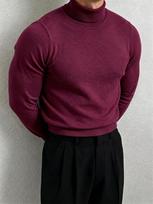 Men's Classic Turtleneck Sweater with Long Sleeves - Slim Fit Ribbed Knit Pullover Top for Fall Winter Layering and Everyday Wear. XL brown