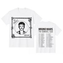 Vintage Graphic Tee Bruno Mars Tribute Tour Concert Unisex Casual Reprint S black