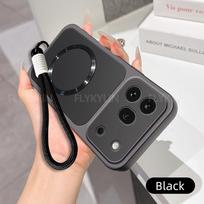 For Magsafe Phone Case For Honor 600 Pro 400 Smart 200 Lite 90 70 Pro PU Lambskin Leather With Wrist Strap Soft Silicone Cover Honor 90 Pro