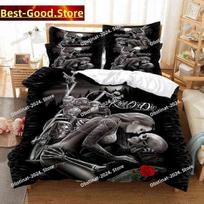 Skull Duvet Cover Set Twin Size Microfiber Orange Fire Skull Bedding Set Kids Boys 3D Skull Design Soft Comfortable Quilt Cover 70x133cm 2pcs
