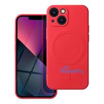 Case for iPhone 13 MINI Silicone Mag Cover compatible with MagSafe (camera protection) red