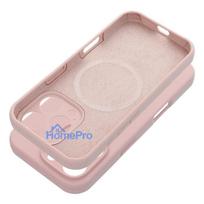 Case for iPhone 15 PRO Silicone 2mm (camera protection) compatible with MagSafe powder pink