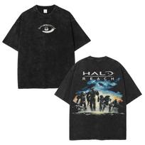 Halo Reach Unisex medvilniniai marškinėliai, RPG grafiniai marškinėliai Viršus anime manga žaidimas 3XL black