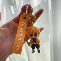 Anime Demon Slayer Keychain Featuring Cute Figures For Unique Style And Fun Accessories** Zenitsu brown