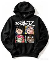 Gorillaz The Mountain Tour Unisex Hoodie Shirt Latin America Tour Manga Rock Band Fan Street Clothing Sweater 160 black