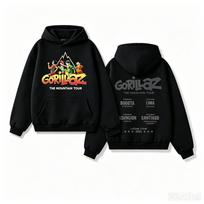Gorillaz The Mountain Tour Unisex Hoodie Shirt Latin America Tour Manga Rock Band Fan Street Clothing Sweater 110 black
