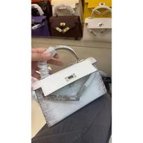 New trendy second-generation i Kelly bag shoulder messenger bag niche contrasting handbag women 22x7x14 black