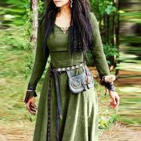 Retro Vintažinė Viduramžių Renesanso Suknelė Cosplay Kostiumas Tunika Vikingų Rangeris Elfas Moteriška Keltų Vikingų Helovinas XXL žalia