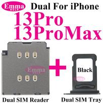 1set Dual Sim Card Reader Connector Flex Cable For iPhone 16 15 13 12 11 14 Pro Max XR Tray Slot Holder Adapter Replacement pink