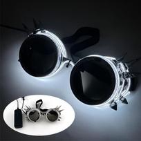 Cyberpunk Futuristic Luminous Glasses Rave Cyber light up Goggles LED glowing visor glasses for EDM music show props2 C-white gray