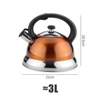 Top Loud Whistling Kettle, 3L Teapot, Boiling Cookware ware Water Kettle Anti Scald for Gas s oranžinė