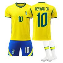 Paaugliams Vaikams Suaugusiems Individualus Vardas Futbolo Apranga 2026 FIFA Pasaulio Taurė Brazilija Namų #10 NEYMAR JR Sportinio Treniruotės Džersio Rinkinys su Kojinėmis 22