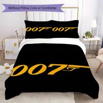 Agent 007 Pattern Bedding,Quilt Set Quilt Cover Pillowcase Home Birthday Gift (1*duvet cover+2*pillowcase,without core)MSJT0918014 220x240cm