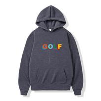Unisex Tyler the Creator GOLF Wang Spausdintas džemperis su gobtuvu S tamsiai pilka spalva