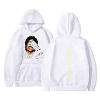 Michael Jackson Face Graphic Hoodie Men Women Retro Gothic Rock Sweatshirt Men's Fashion Hip Hop Oversized Pullover Streetwear XXL mėlyna