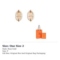 HERMES Metal, Rose Gold Plated Earrings Women's Rose Gold H100052FOD3 One Size 2 rožinio aukso spalvos