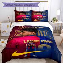 Lamin Yamal Customize With Your Name Bedding Set Breathable Duvet Cover With Pillowcases Decorative Bed Linen For Bedroom Home Decoration Birthday Gif 140cmx200cm