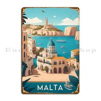 Malta Kelionės Plakatas Metaliniai Ženklai Baro Virtuvės Svetainės Klubo Baro Spausdintas Skardos Plakatas 30X40CM