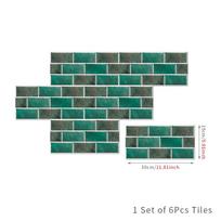 6PCS 3D Effect Tile Stickers Waterproof Wall Decals DIY Wall Tile Stickers  Kitchen Bathroom 5
