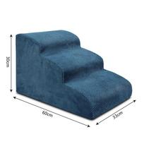 Cat Ramp Dog Stairs Steps Climbing Anti Slip Bedding Pet Ladder for Sofa Tall Bed Small mėlyna