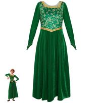 Cosplay Shreko Kostiumas Anime Fionos Princesės Suknelė Perukas Moteriška Ilgomis Rankovėmis Žalia Suknelė Helovino Cosplay Helovino Karnavalo Drabužis S blue