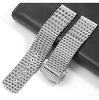 20mm Chain Watch Accessories Strap for Omega 007 Seamaster  Diver 300 Watch Band High Qualit Replace Milanese Stainless Bracelet 20X18mm gray