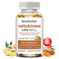 SresXrefas Nattokinase Capsules 4000FU with CoQ10 & MCT Oil, 120 Softgels white