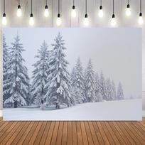 Winter Nature Themed Backdrop for Photography White Snow Forest Scene Kids Birthday Party Decoration Baby Portrait Background1 59x51.1inch/150*130cm gray
