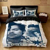 Harry Styles Bedding Quilt Set Quilt Cover Pillowcase Home Decoration Birthday Gift (1 * duvet cover + 2 * pillowcase, without core) 135x200cm white
