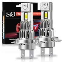 2Pcs 30000LM H7 LED Headlight Canbus Turbo Bulbs 1:1 Mini Size 60W Plug and Play Car Lights CSP 6500K White Hi/Lo Beam Headlamp H7 gray