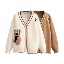 Rellawear Teddy Bear Hair Band Cardigan 2color Ivory/FREE beige