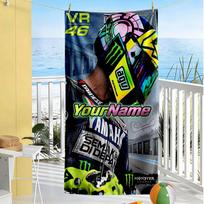 Doctor46 Personalized Text Beach Towel Quickdry Soft Microfiber Perfect For Traveling Yoga Camping And Swimming 70cmx140cm(27x55inch) black