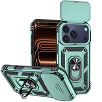 Sliding Camshield Ring Holder Magnetic Shockproof Phone Case, Protective Cover For iPhone 18 Pro / 17 Pro For iPhone 18 Pro / 17 Pro žalia