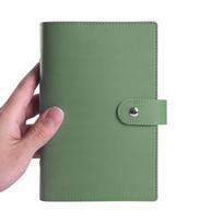 Refillable A5/A6 Binder Notebook Cover PU Leather Journal Agenda Planner Cover  Study Dark green-A6