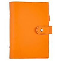 Refillable A5/A6 Binder Notebook Cover PU Leather Journal Agenda Planner Cover  Study Orange-A5