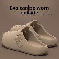 Boken Eva Open Toe Flip Flops For Women Thick Bottom Casual Slipon Summer Footwear 37 chaki