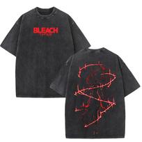 BLEACH Anime Orihime Inoue T-shirt Fashion Vintage Washed Oversized T Shirt Men Women Clothing Short Sleeve 100% Cotton Tee Top M gray