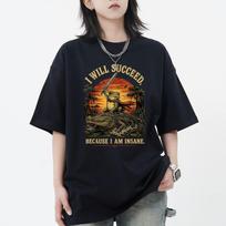I Will Succeed Because I'm Insane Funny Frog TShirt - Size S to 5XL XXL black