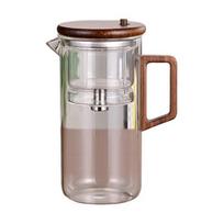 Water Separation Tea Brewing Equipment 550/750ml Pot with Infuser Wooden Handle Teapot Borosilicate Glass Heat-resistant Kettle Technology Drip-free 750ML