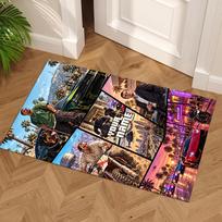 Grand Theft Auto Customize Your Name Floor Rug Office Rug Perfect for Decorate room Study room Dormitory Balcony Anti-slip Rug Anime Office Decor 40cmx60cm black